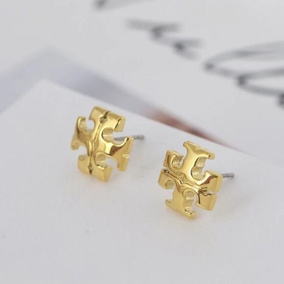 NWOT Tory Burch Gold Kira Curved Earring’s - Picture 1 of 6